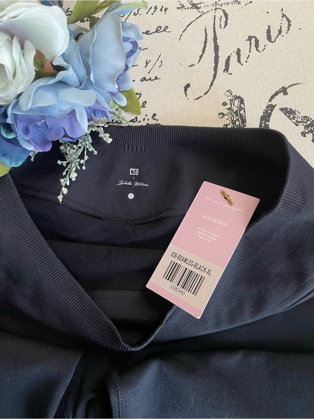 NWT CSB x Isabelle Mathers Seamless Compression Leggings in Black Size XL - Picture 7 of 13